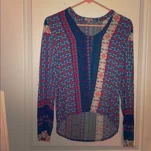High-Low Patterned Blouse